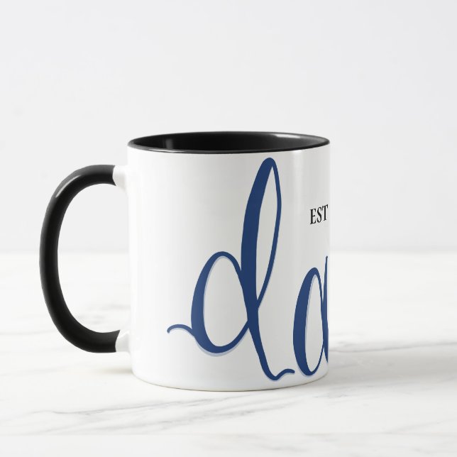 Personalized Dad Est. Year Calligraphy Coffee Mug (Left)