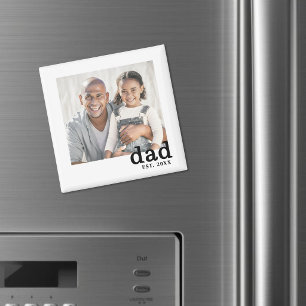 Personalized Dad Established Photo Magnet