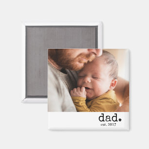 Personalized Dad Established Photo Magnet