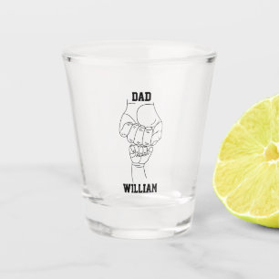 Personalized Dad Father Daddy Gift with Kid's Name Shot Glass