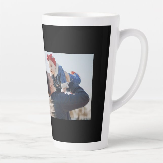 Personalized Dad Father's Day Men's Basic T-Shirt Latte Mug (Right)