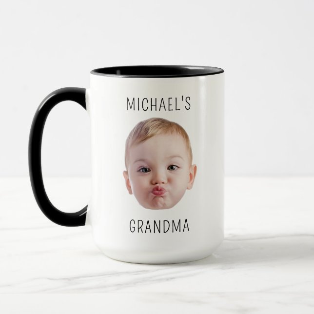 Personalized Dad Gift Kids Photo Baby Face Fathers Mug (Left)