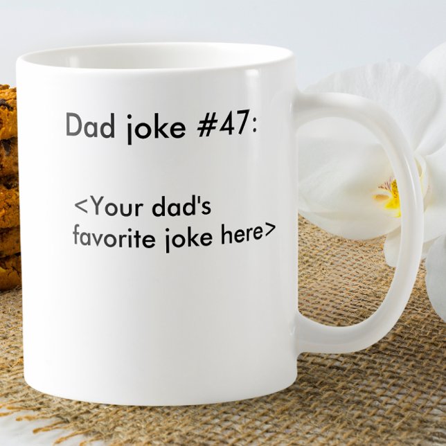 Personalized Dad Joke Funny Black & White Joke Coffee Mug (Creator Uploaded)
