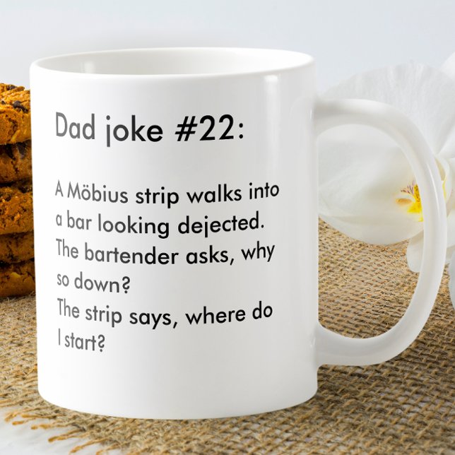 Personalized Dad Joke Funny Nerdy Black & White Coffee Mug (Creator Uploaded)