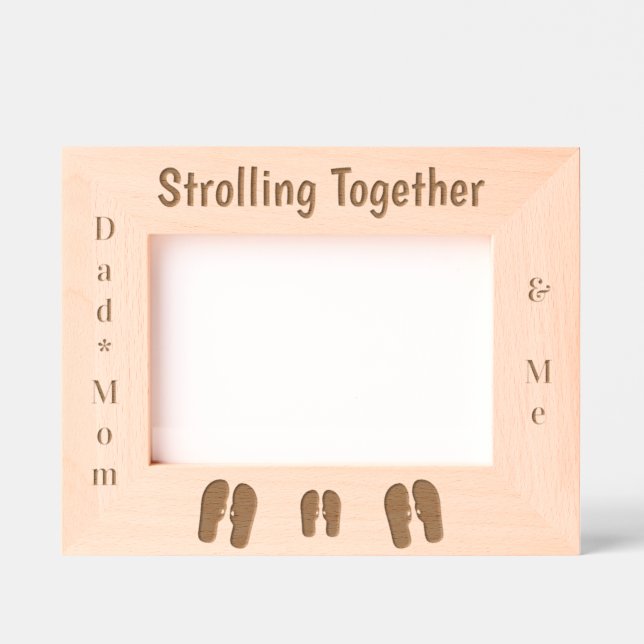 Personalized Dad, Mom, and Me Flip Flop Strolling Etched Frames (Front)
