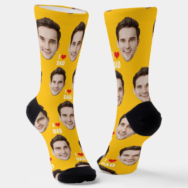 Personalized Dad Mom Socks Custom Face Socks (Angled)