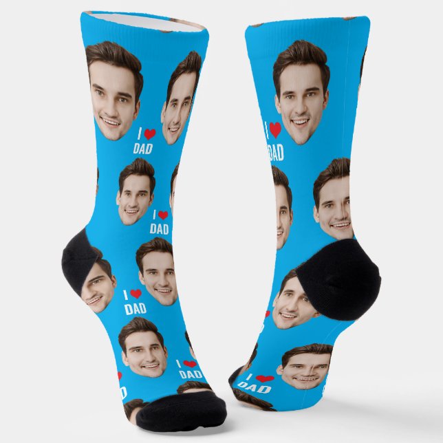 Personalized Dad Mom Socks Custom Face Socks (Angled)