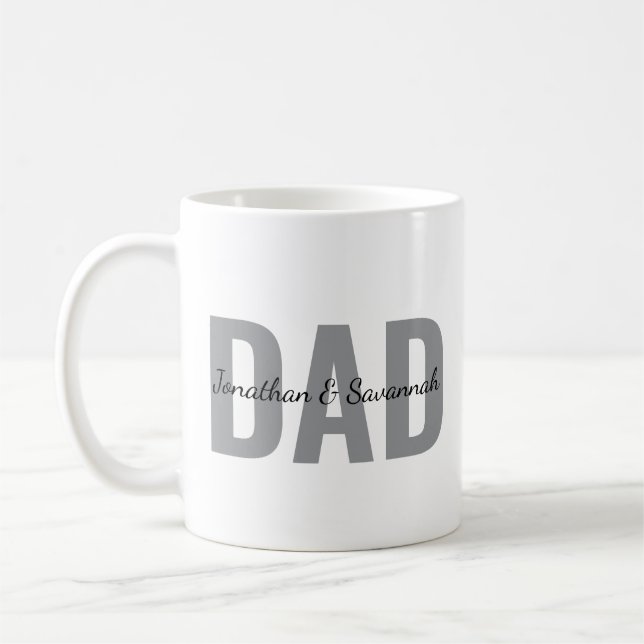 Personalized Dad Mug with Kids Name •Custom Daddy  (Left)