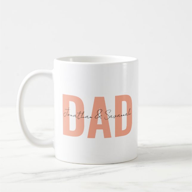 Personalized Dad Mug with Kids Name •Custom Daddy  (Left)