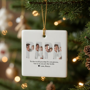 Personalized Dad Photo Christmas Best Dad Ceramic Ornament