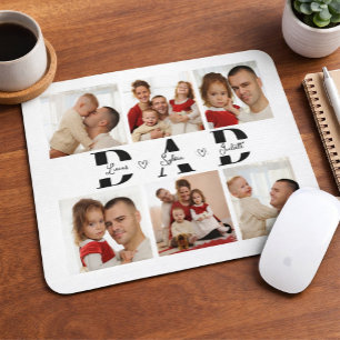 Personalized Dad Photo Collage Mouse Pad