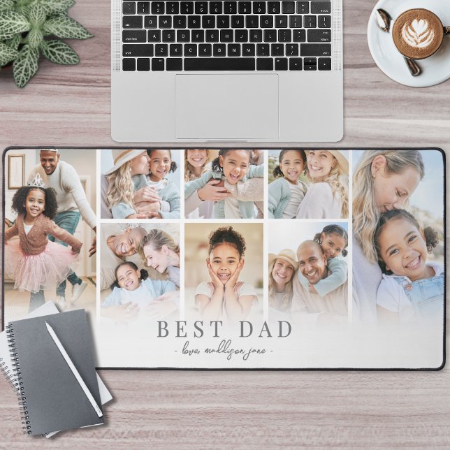 Personalized Dad Photo Desk Mat (Personalized Best Dad Photo Desk Mat)