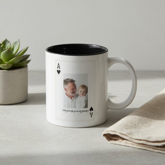Personalized Dad Photo Mug | Custom Ace Card (Creator Uploaded)
