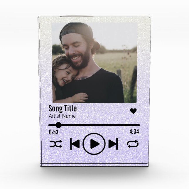 Personalized Dad Photo Song Playlist Block (Front)