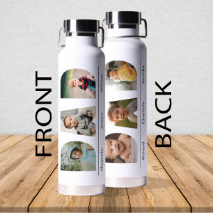 Personalized DAD Photo With Kids' Pictures & Names Water Bottle