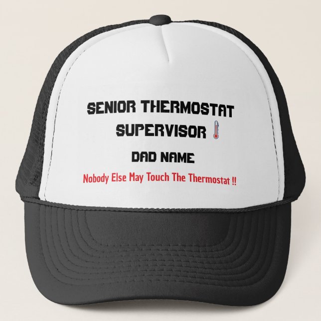 Personalized Dad Thermostat Supervisor Hat (Front)