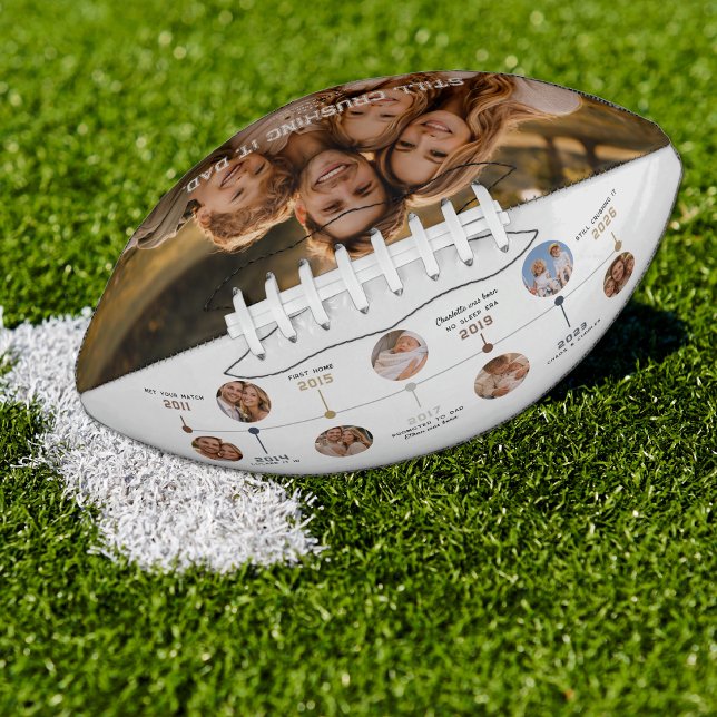 Personalized Dad Timeline Photo Keepsake Football (Creator Uploaded)