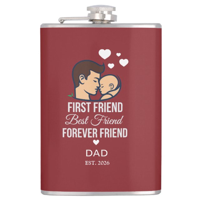 Personalized Dad water Bottle Hip Flask (Front)