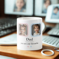 Personalized Dad with 2 Kid Photos Gift