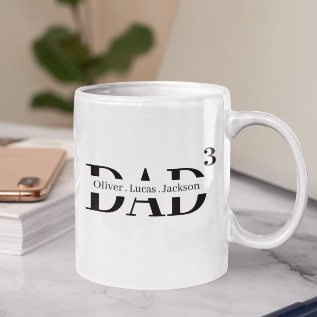 Personalized Dad With Three Children Coffee Mug (Creator Uploaded)