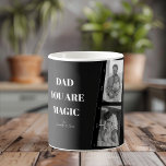 Personalized 'Dad You Are Magic' Two Fathers Photo Coffee Mug<br><div class="desc">Celebrate the magic of fatherhood with our personalized 'Dad You Are Magic' mug! This unique design features a striking black background, a cherished photo of two fathers, and the heartfelt message 'Dad You Are Magic.' Customize it further with your kids' names to create a one-of-a-kind gift that will be treasured...</div>