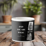 Personalized 'Dad You Are Magic' Two Fathers Photo Espresso Cup<br><div class="desc">Celebrate the magic of fatherhood with our personalized 'Dad You Are Magic' espresso cup! This unique design features a sleek black background, a cherished photo of two fathers, and the heartfelt message 'Dad You Are Magic.' Add a special touch by customizing it with your kids' names. Perfect for enjoying a...</div>