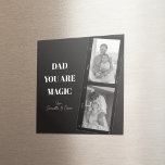 Personalized 'Dad You Are Magic' Two Fathers Photo Magnet<br><div class="desc">Celebrate the magic of fatherhood with our personalized 'Dad You Are Magic' magnet! This unique design features a sleek black background, a cherished photo of two fathers, and the heartfelt message 'Dad You Are Magic.' Add a special touch by customizing it with your kids' names. This high-quality magnet is perfect...</div>