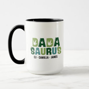 Personalized Dadasaurus Mug, Custom Dino-Themed Mug