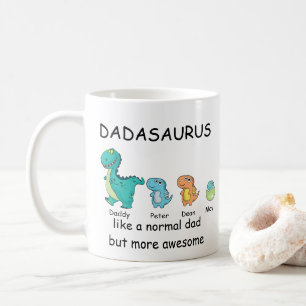 Personalized Dadasaurus up to 3 kids  Coffee Mug