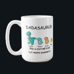 Personalized Dadasaurus up to 3 kids  Coffee Mug<br><div class="desc">- Happy Father's day to dadasaurus.
- Cute shirt for dads who loves dinosaurs.
- You can select the dinosaur you love and delete the characters to suit your mug.
- Up to 3 kids.
- Design on both sides.</div>