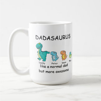 Personalized Dadasaurus up to 3 kids  Coffee Mug