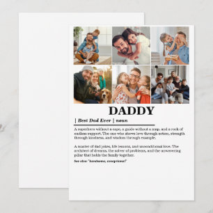 Personalized Daddy Definition 6 Photo Collage Holiday Card