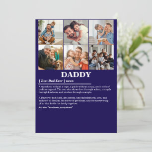 Personalized Daddy Definition 6 Photo Collage Holiday Card
