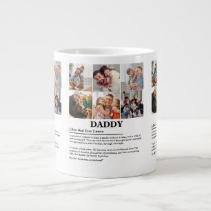 Personalized Daddy Definition 6 Photo Collage Large Coffee Mug