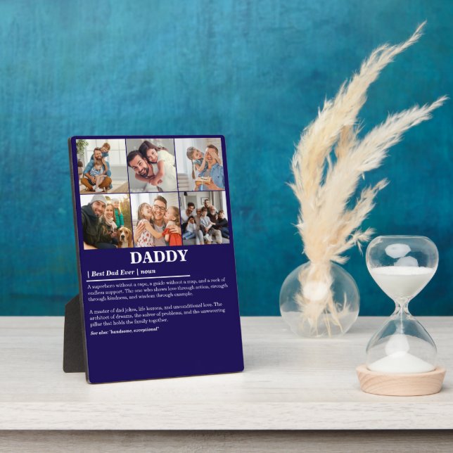 Personalized Daddy Definition 6 Photo Collage Plaque (Side)