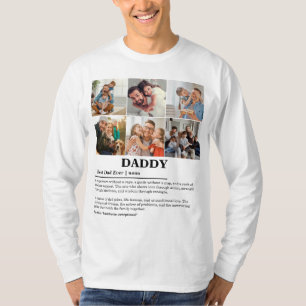 Personalized Daddy Definition 6 Photo Collage T-Shirt