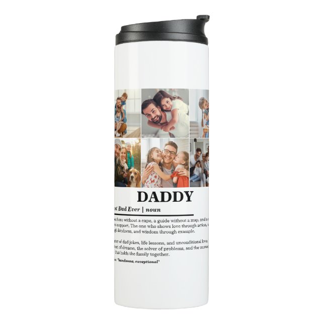 Personalized Daddy Definition 6 Photo Collage Thermal Tumbler (Rotated Left)