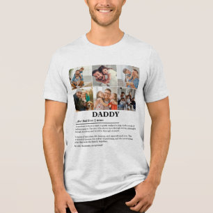 Personalized Daddy Definition 6 Photo Collage Tri-Blend Shirt