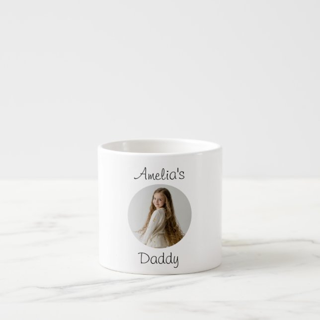 Personalized Daddy Gift – Custom Child Face -  Espresso Cup (Front)