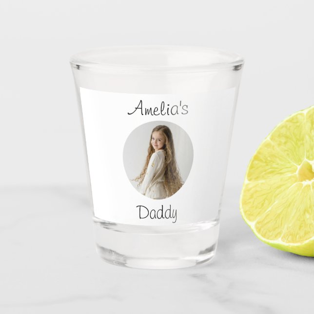Personalized Daddy Gift – Custom Child Face -  Shot Glass (Front)