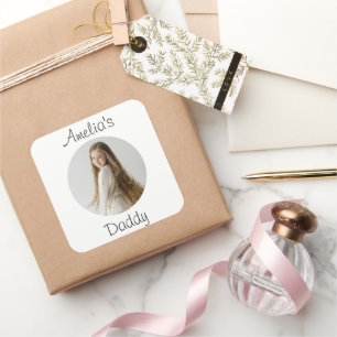 Personalized Daddy Gift – Custom Child Face -  Square Sticker