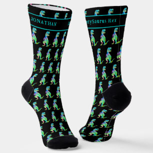 Personalized Daddy saurus Funny Dad Dinosaur Socks