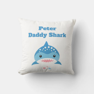 Personalized Daddy Shark Custom Name  Throw Pillow