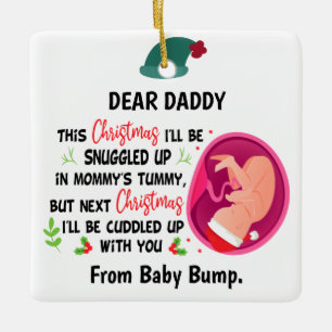 Personalized Daddy To Be from Baby Bump Christmas Ceramic Ornament