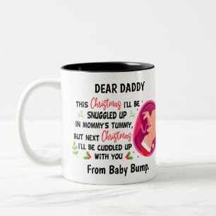 Personalized Daddy To Be from Baby Bump Christmas Two-Tone Coffee Mug
