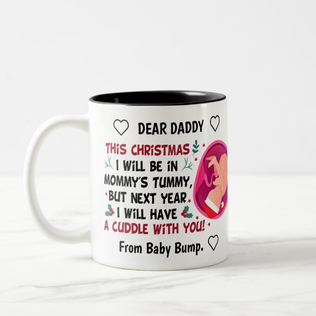 Personalized Daddy To Be from Bump Christmas 2021 Two-Tone Coffee Mug (Left)