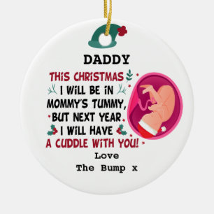 Personalized Daddy To Be from Bump Christmas Ceramic Ornament