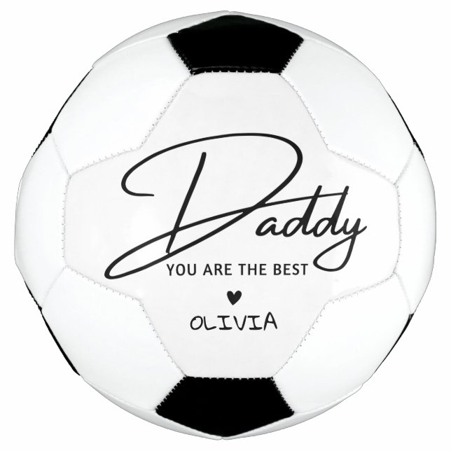 Personalized Daddy You Are The Best Typography Soccer Ball (Front)