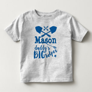 Personalized Daddy's Big Helper Blue and Grey Toddler T-shirt