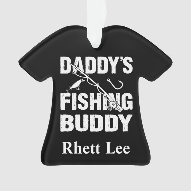 Personalized Daddy's Fishing Buddy Ornament (Front)